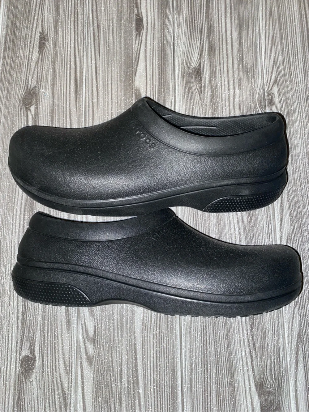 CROCS Men's Slip-On Work Clogs in Black Size 10 Women’s Size 12